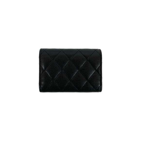 CHANEL Black Caviar Leather Logo Wallet - Picture 2 of 10